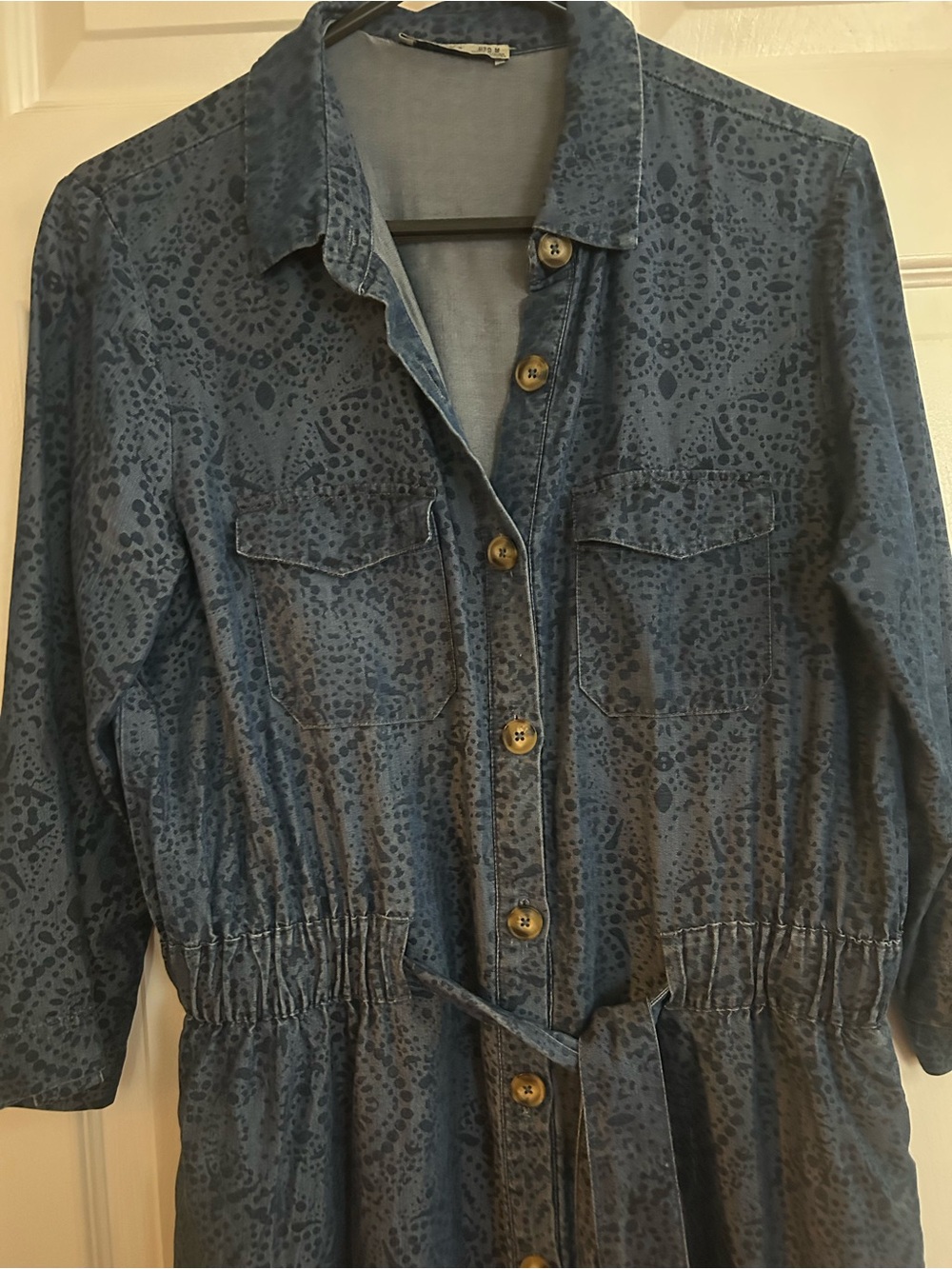 Dex Indigo Button-Front Mini Shirt Dress - Picture 3 of 5